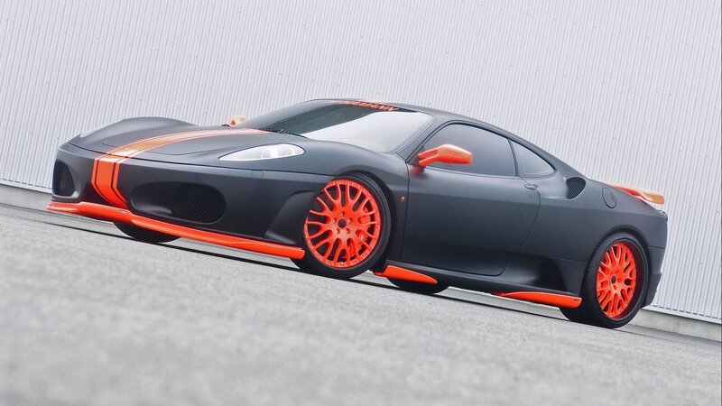 black and orange sports car