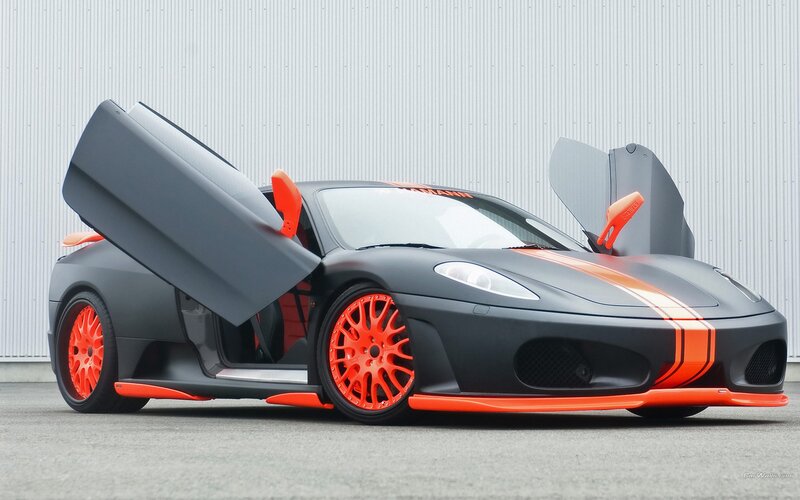 black and orange sports car