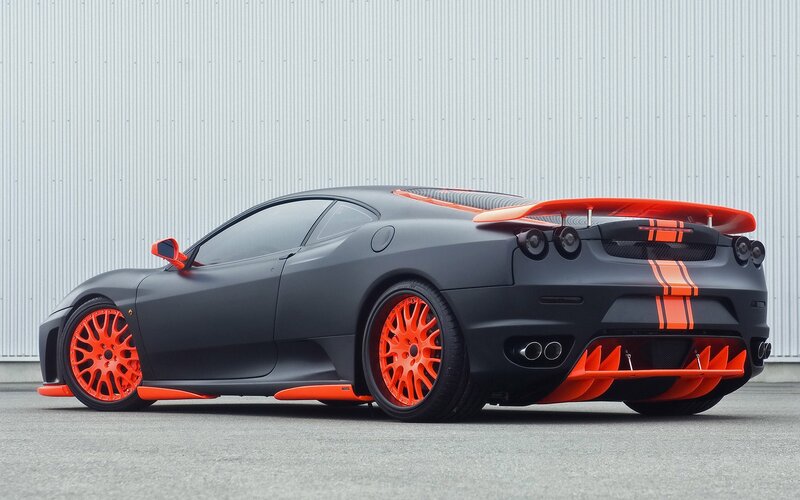 black and orange sports car