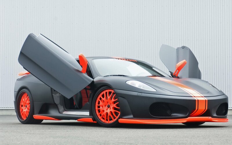 Black and orange sports car