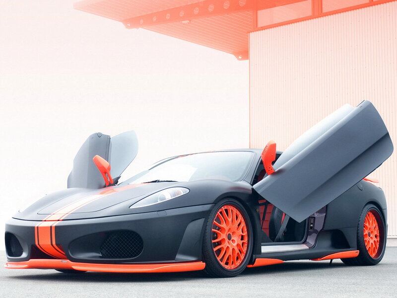 Black and orange sports car