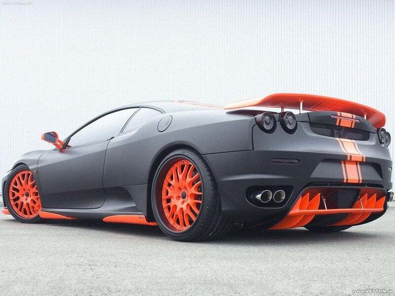 black and orange sports car