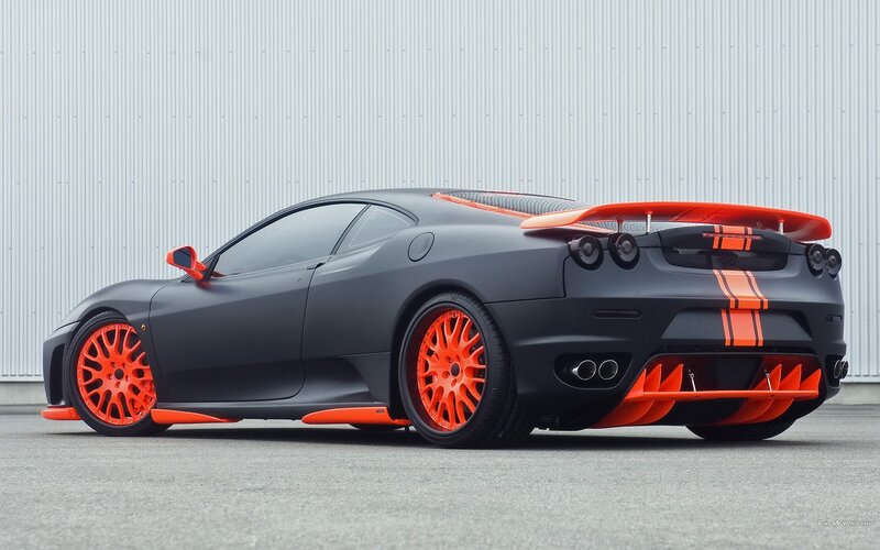 black and orange sports car