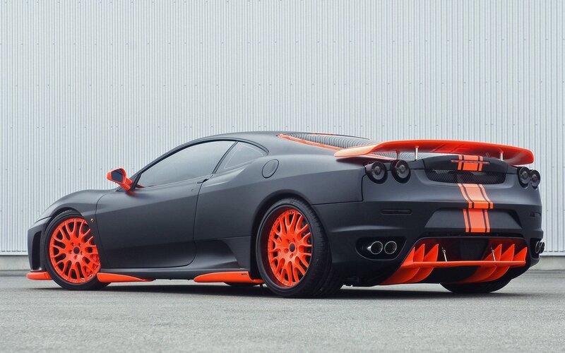 black and orange sports car