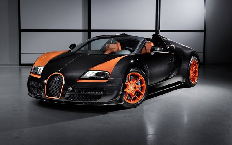 Black and Orange Sports Car — Dramatic, Photograph