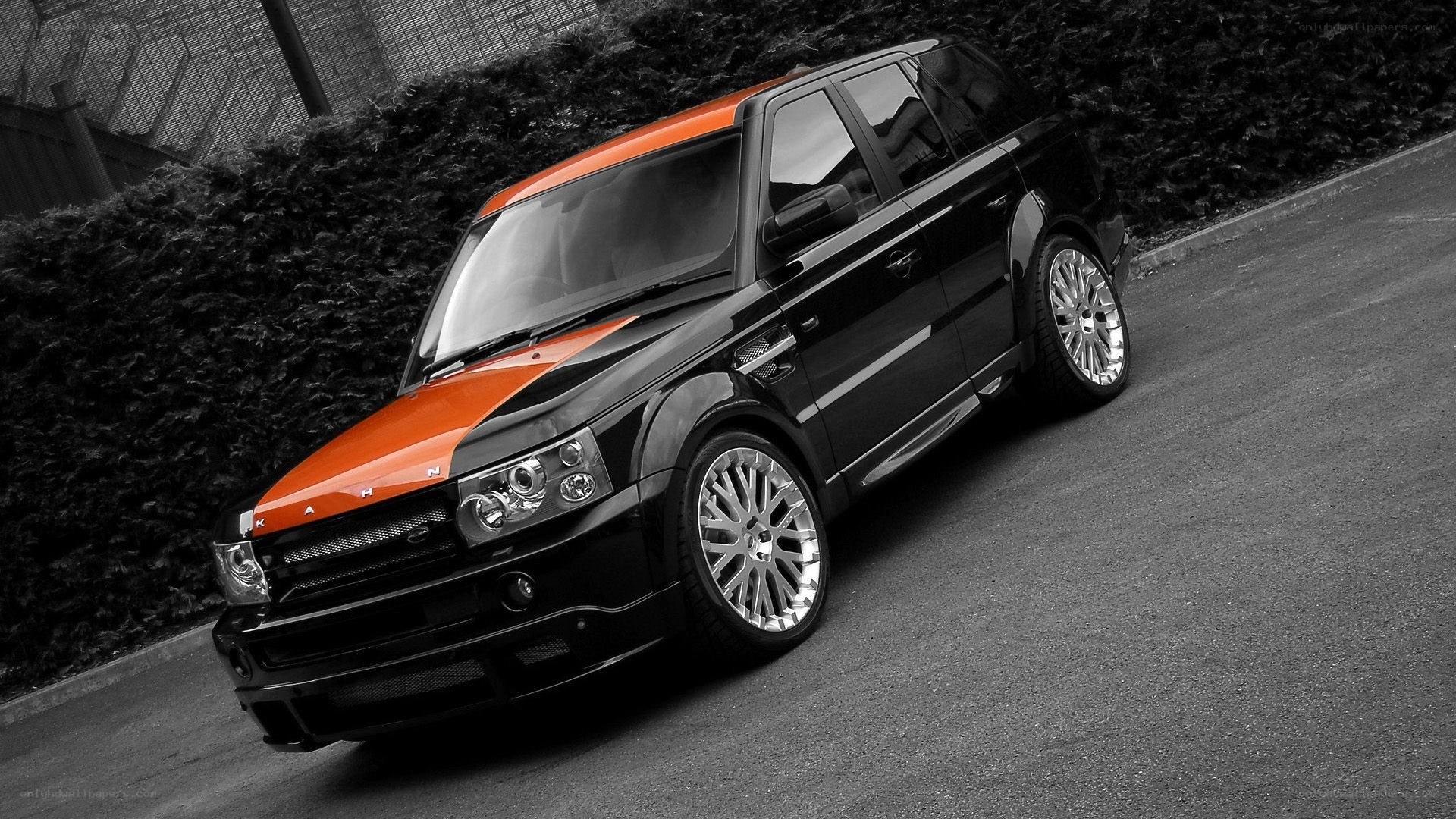 black and orange SUV