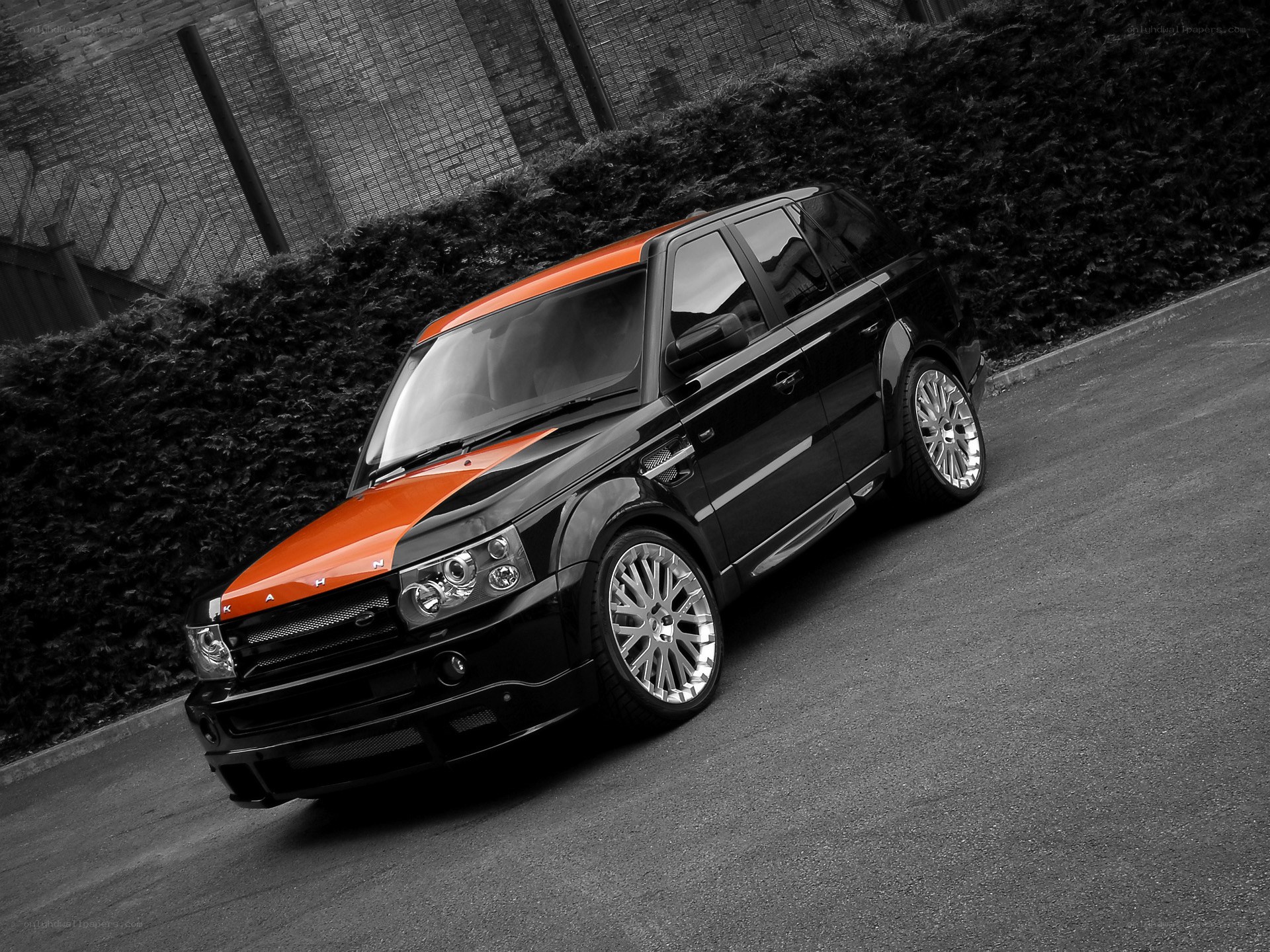 black and orange SUV