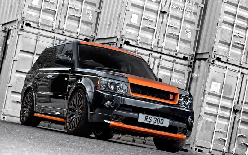 Black and Orange SUV — Dramatic, Photograph