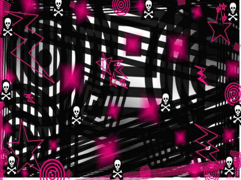 black and pink skull pattern