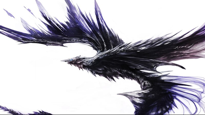 Black and Purple Bird