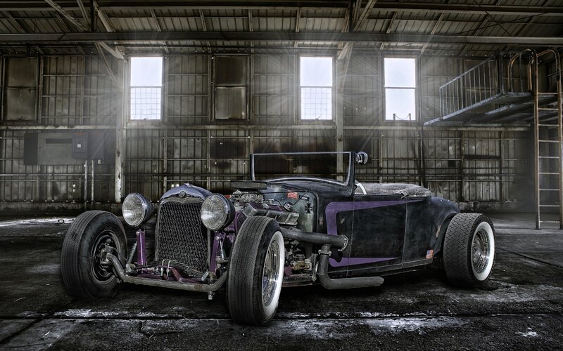 Black and Purple Hot Rod
