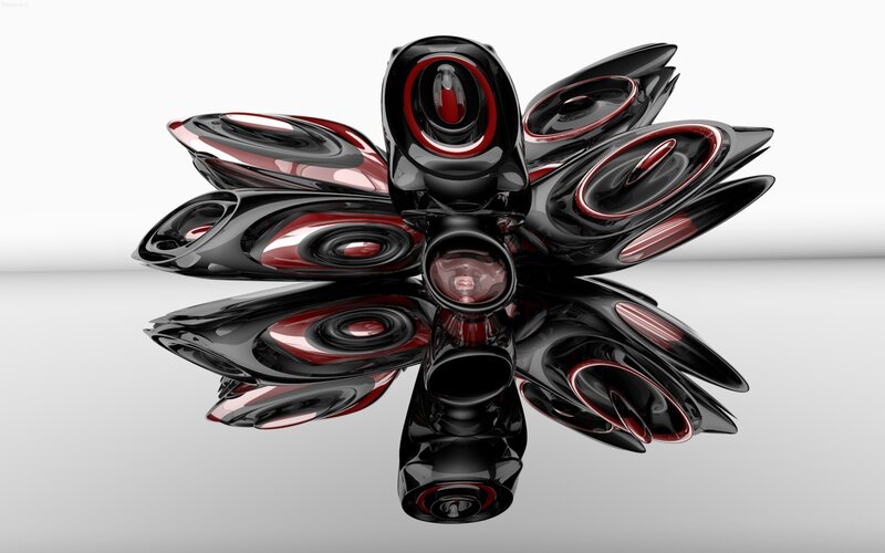 Black and Red Abstract Sculpture