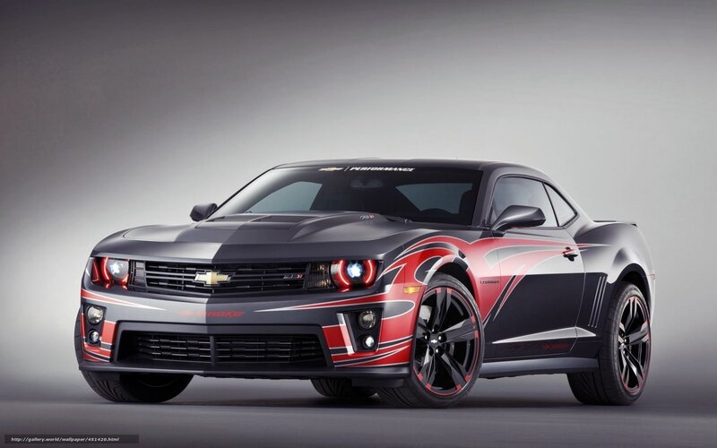 Black and Red Camaro — Dramatic, Photograph, Car, Racing Stripes