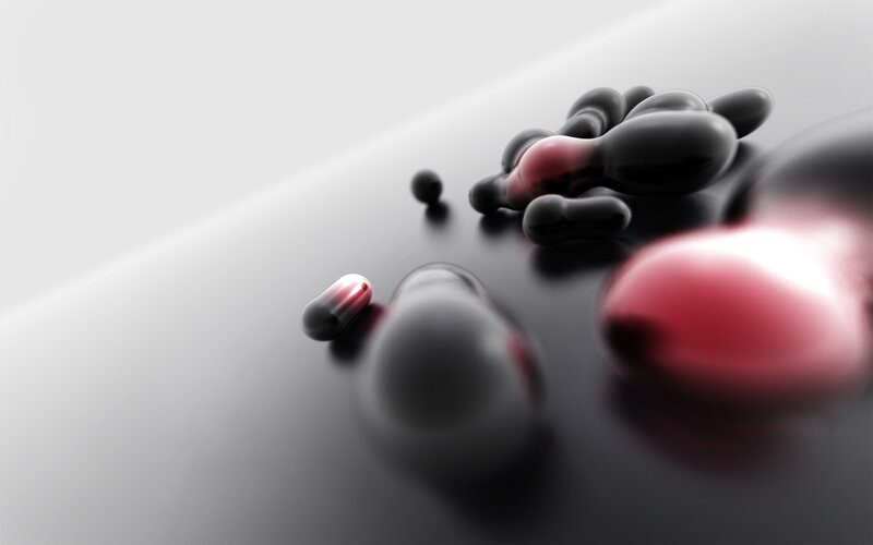 Black and Red Capsules — Minimalist, 3d Render
