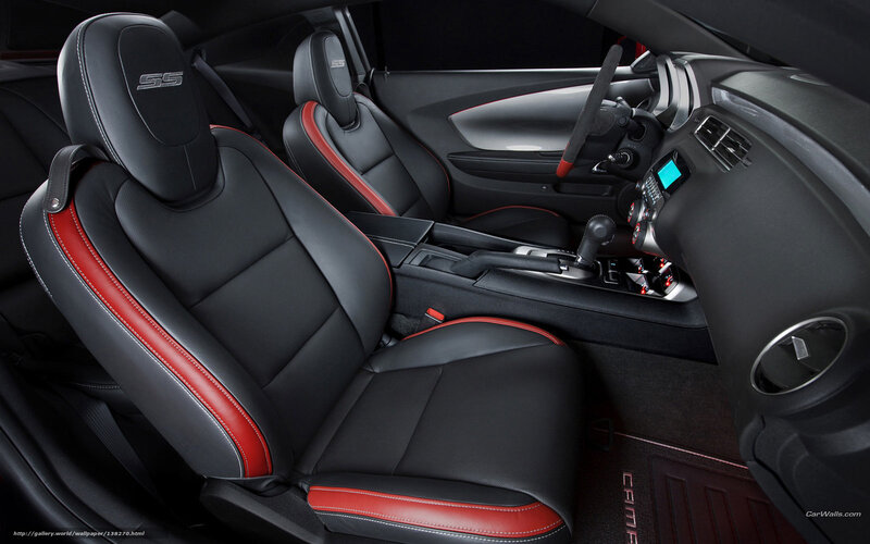Black and red car interior