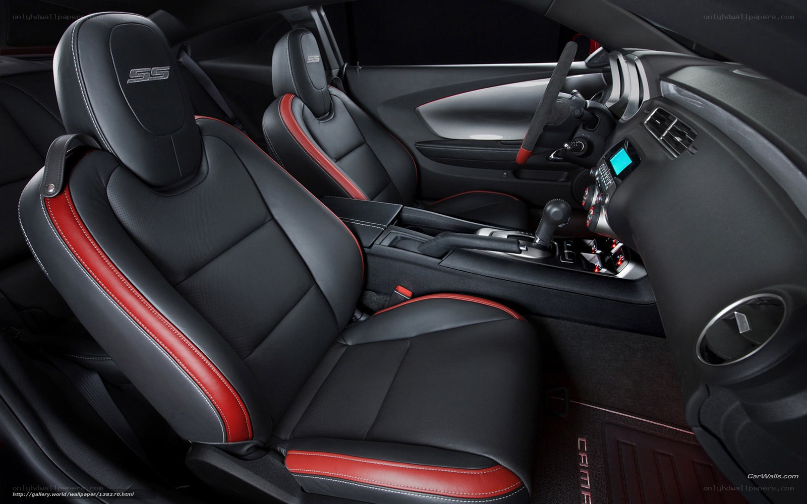 Black and red car interior