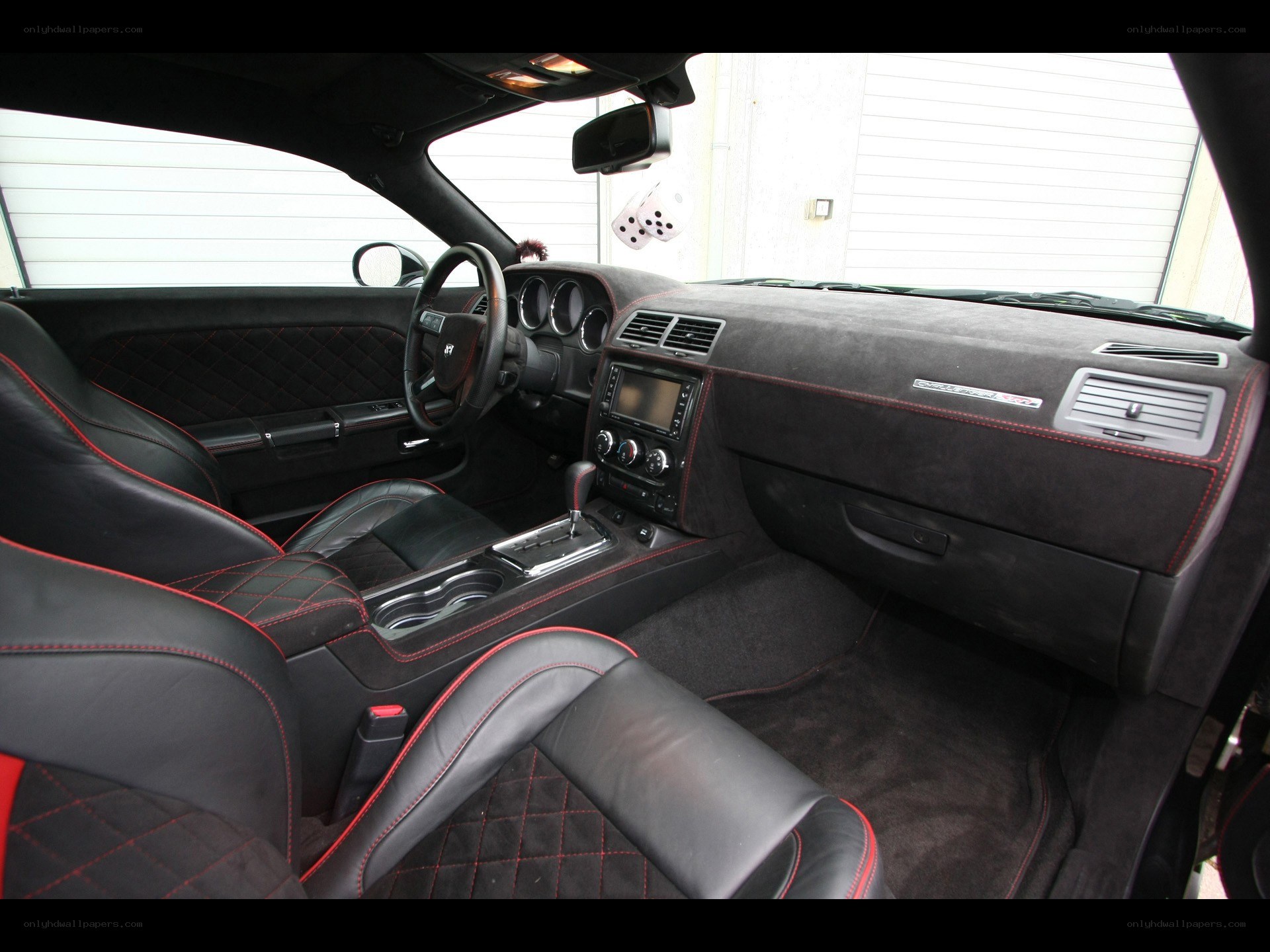 black and red car interior
