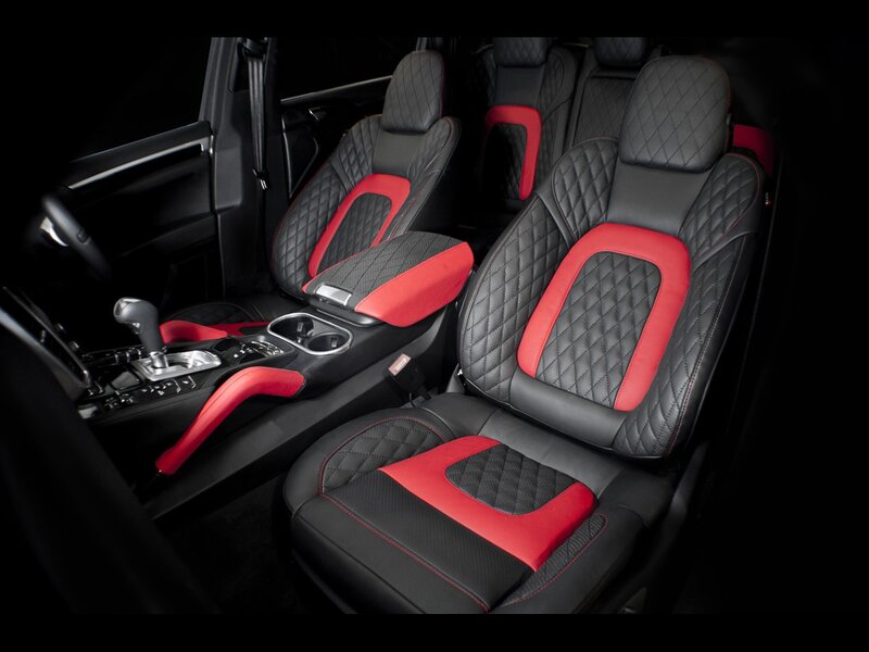 black and red car seats