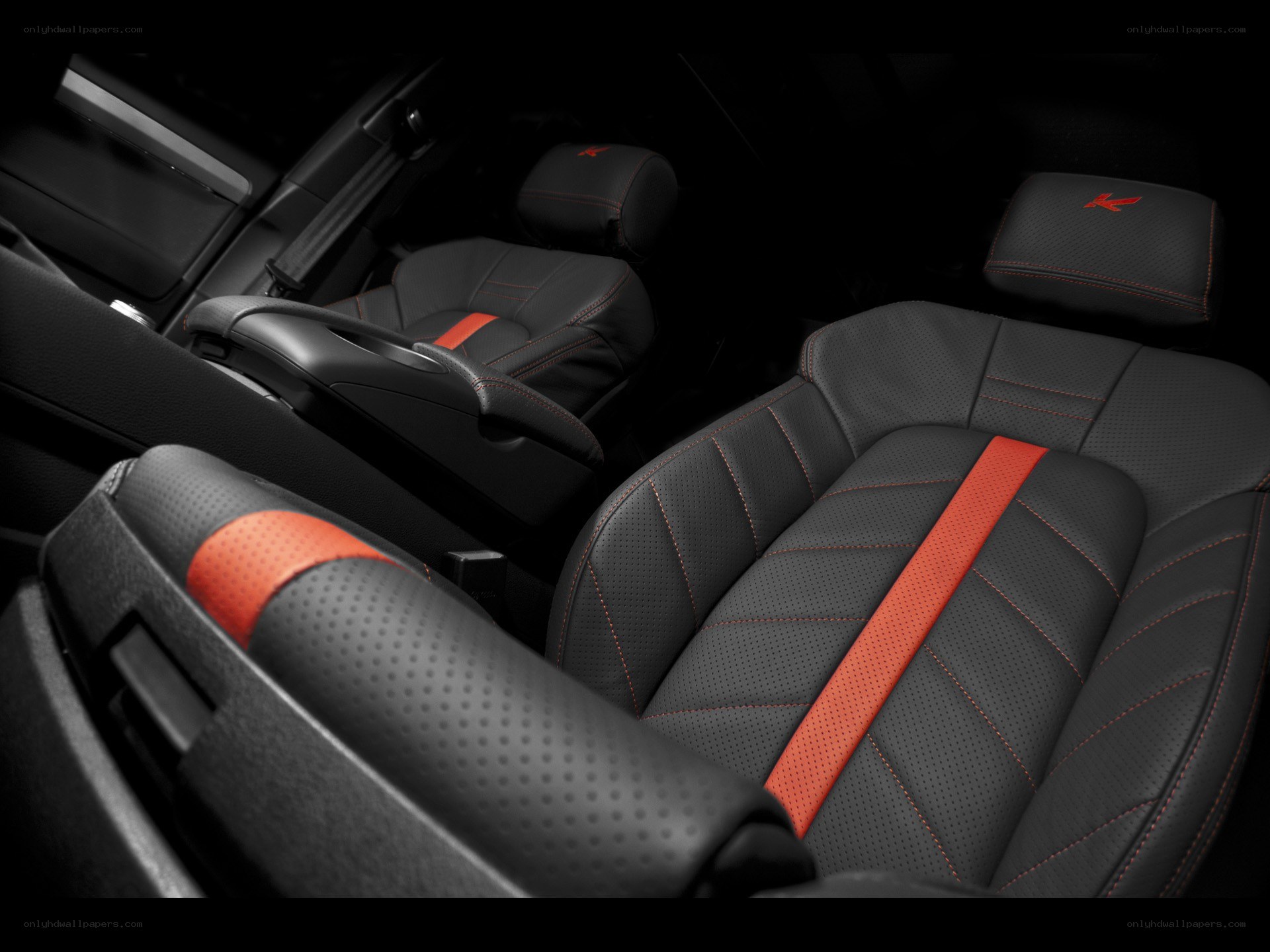 black and red car seats