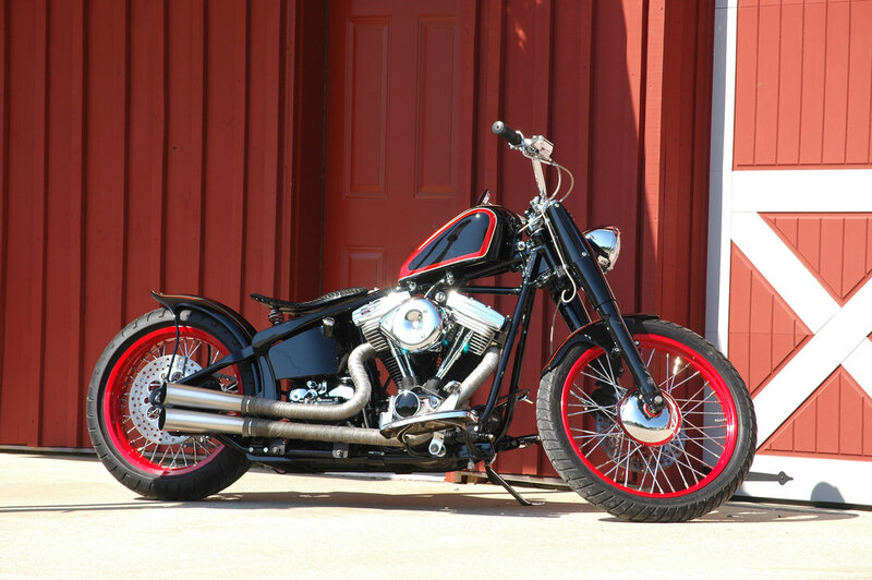 Black and Red Chopper Motorcycle — Calm