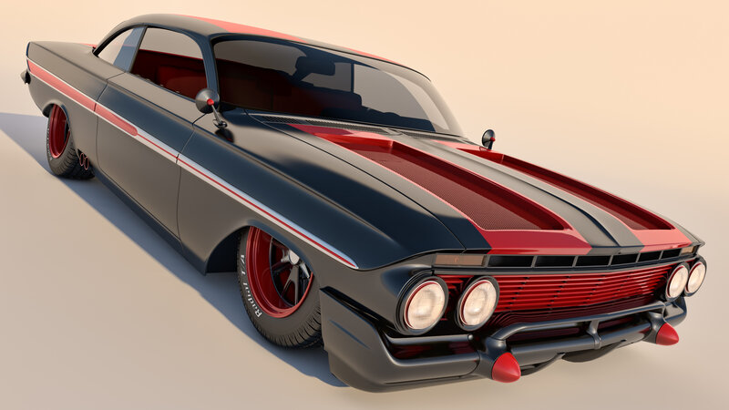 Black and Red Classic Car — Neutral