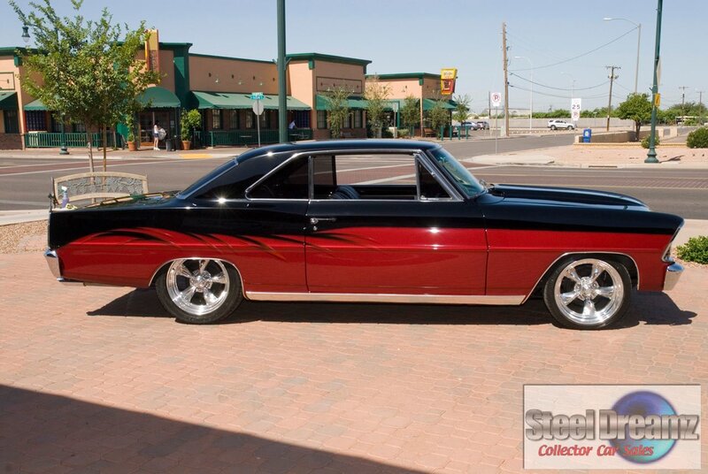 black and red classic car