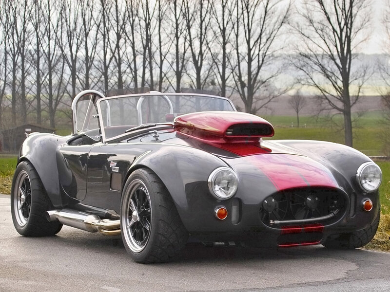 Black and red classic sports car