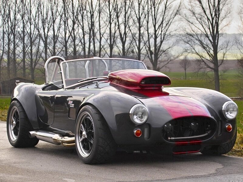 Black and red classic sports car