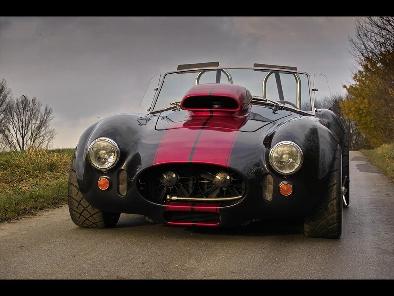 Black and red classic sports car