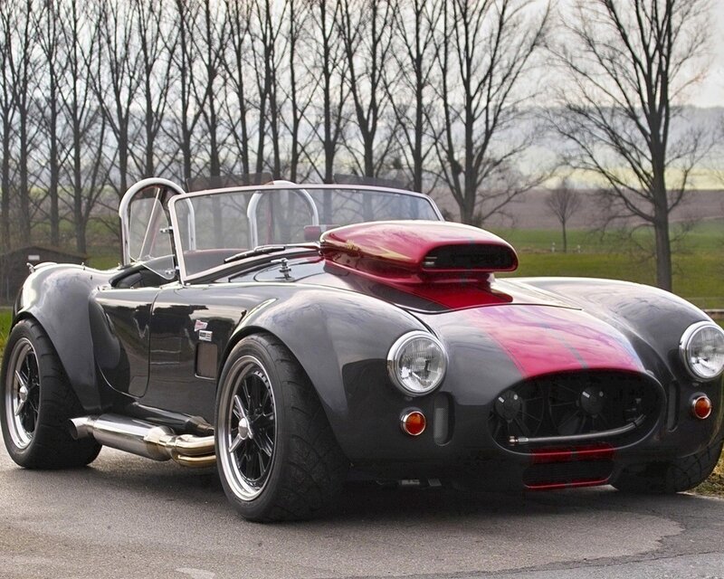 Black and red classic sports car