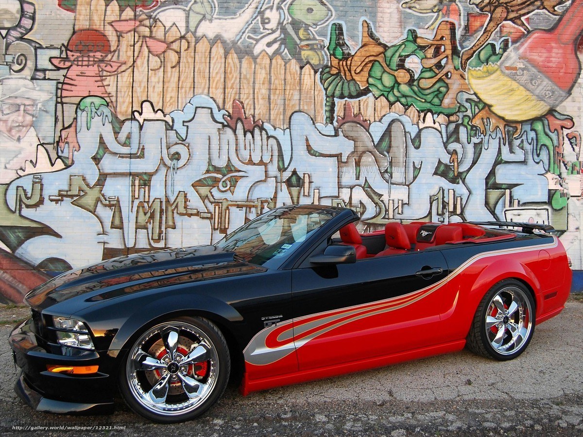 Black and red convertible car