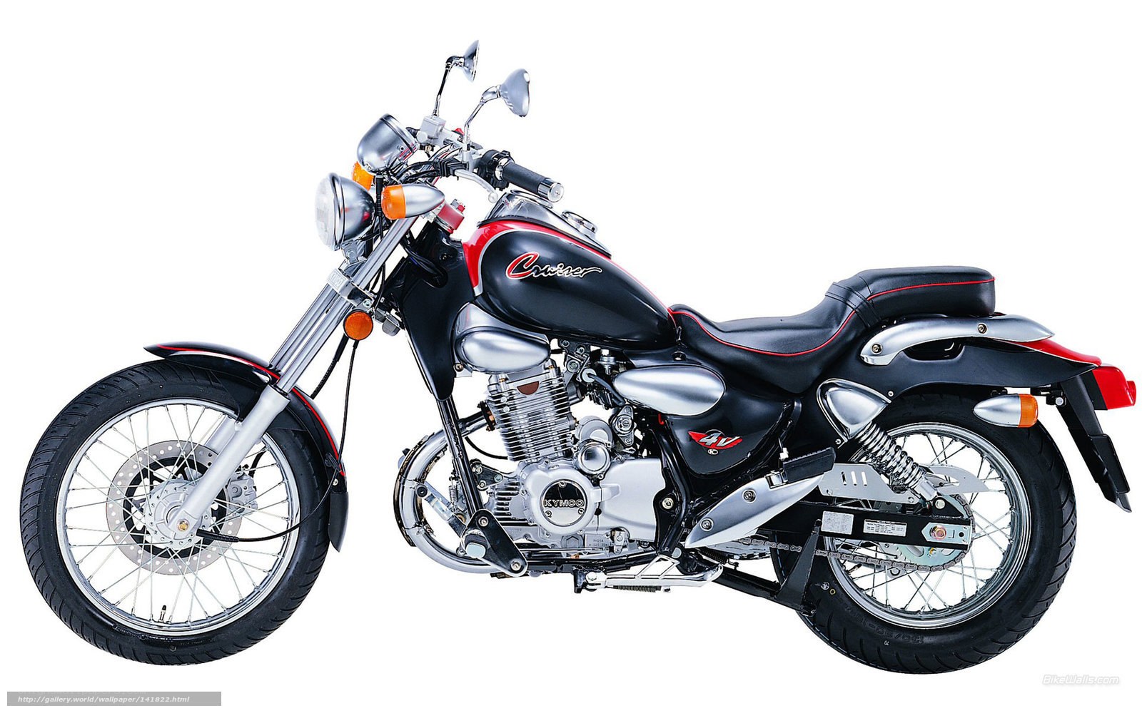 black and red cruiser motorcycle