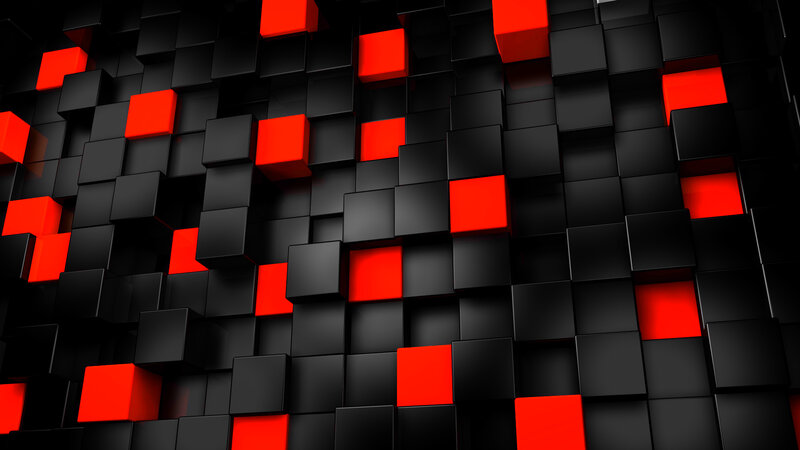black and red cube pattern