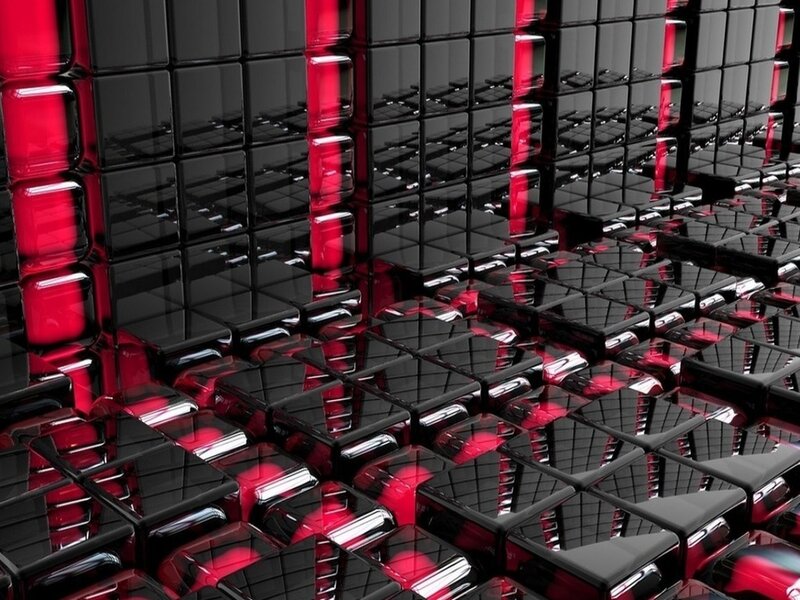Black and Red Cubes