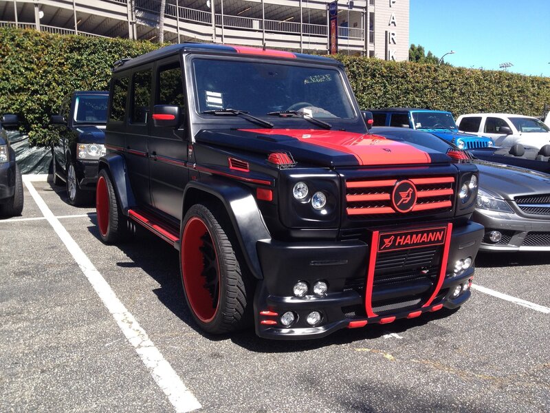Black and red customized G-Wagon