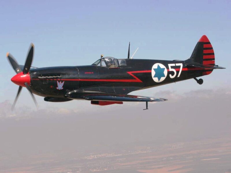 Black and Red Fighter Plane