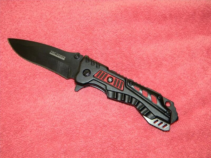 Black and Red Folding Knife