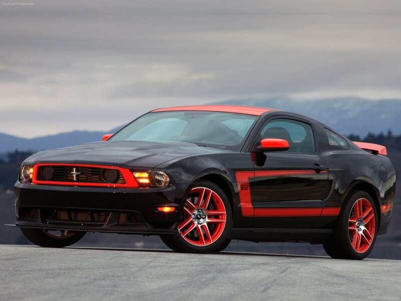 Black and red Ford Mustang