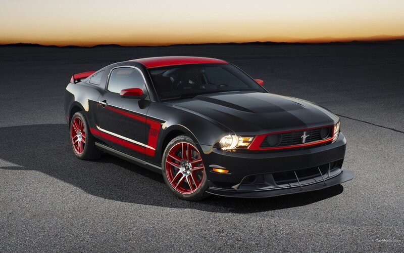 Black and red Ford Mustang