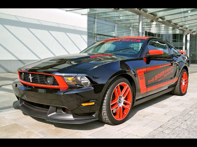 black and red ford mustang