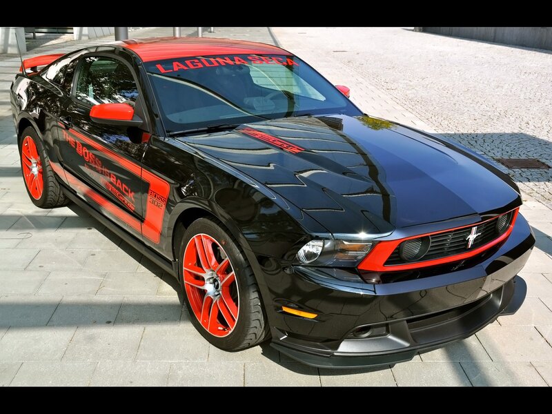 Black and red Ford Mustang