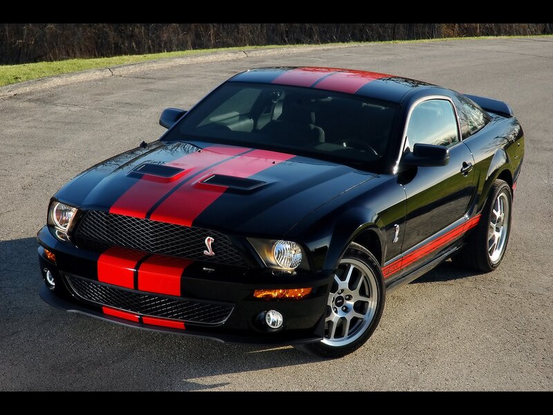 Black and red Ford Mustang Shelby