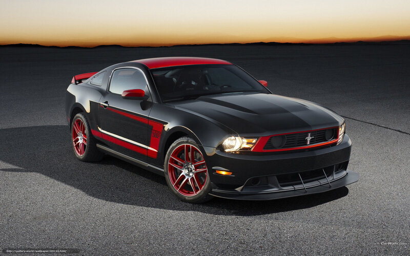 Black and red Ford Mustang