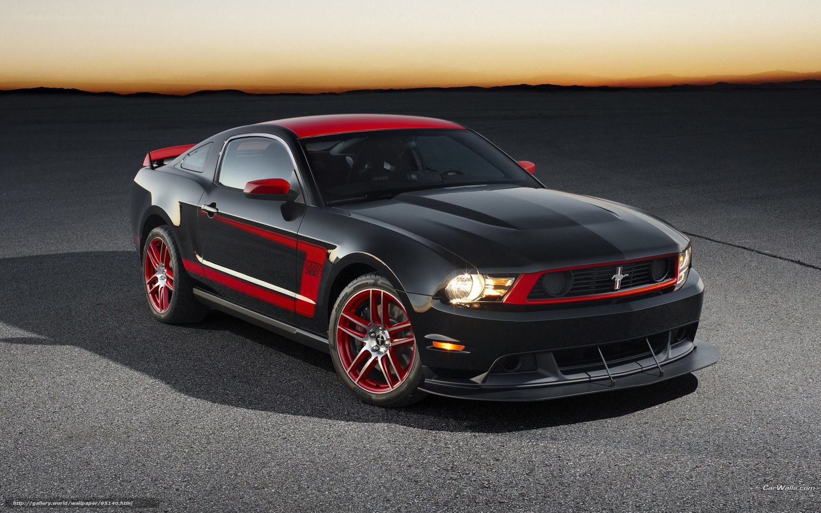 Black and red Ford Mustang