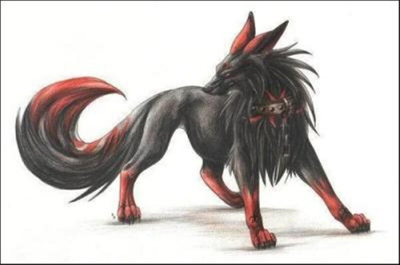 Black and Red Fox-like Creature