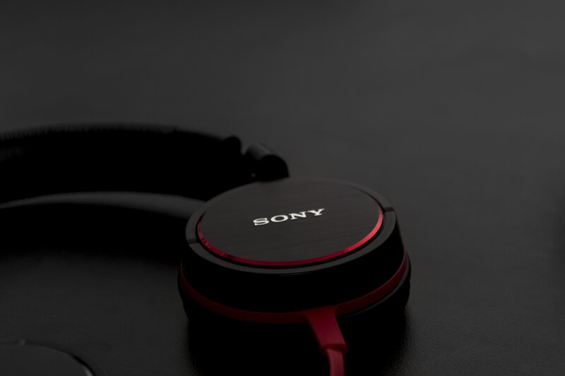 Black and Red Headphones — Minimalist