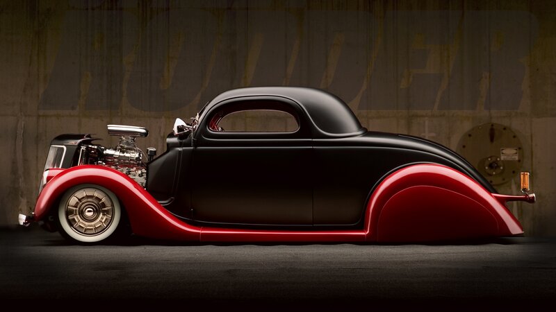 Black and Red Hot Rod — Dramatic, Photograph