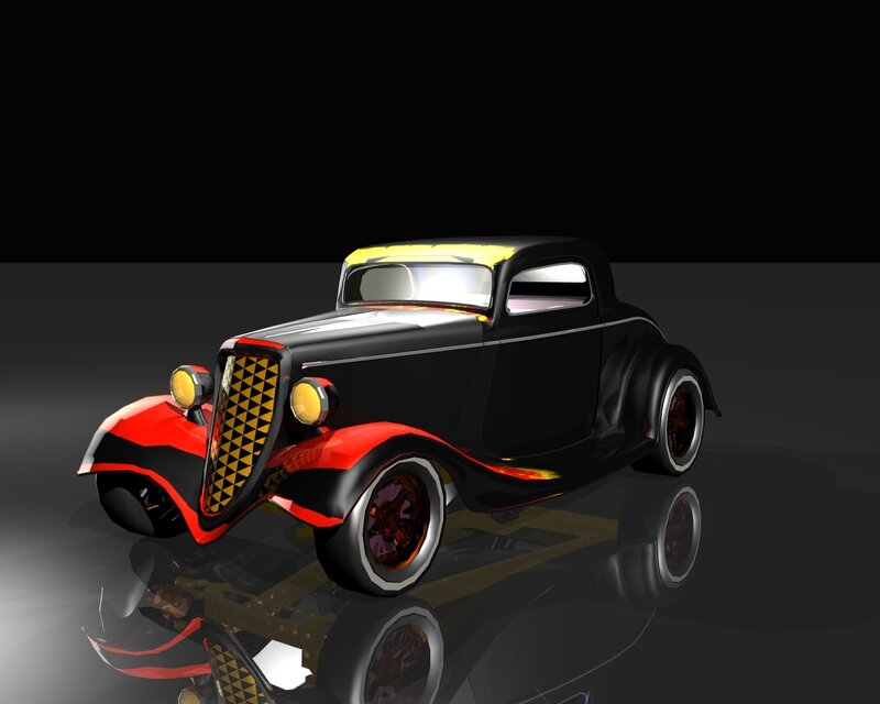 Black and Red Hot Rod — Dramatic