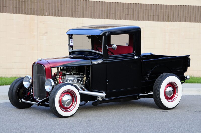 Black and Red Hot Rod Truck