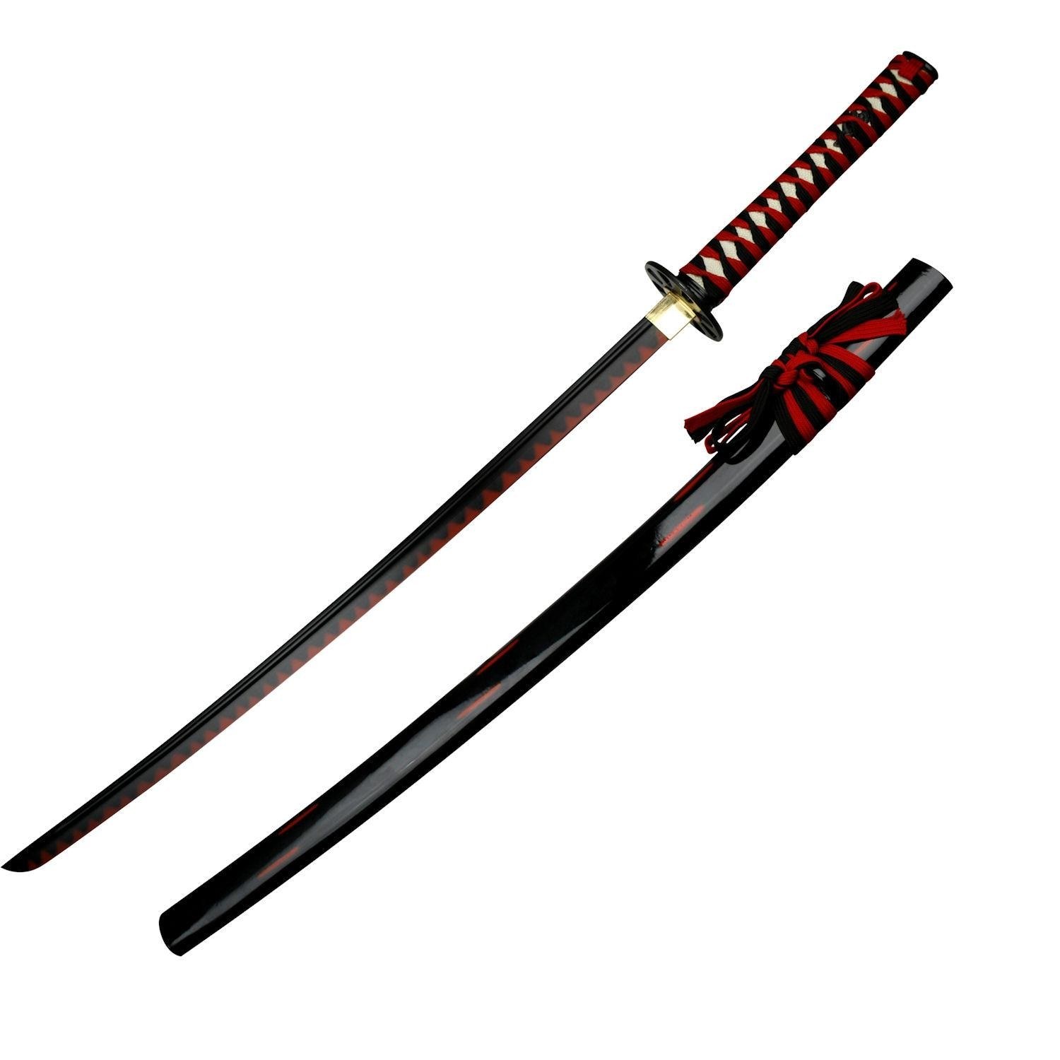 black and red katana sword